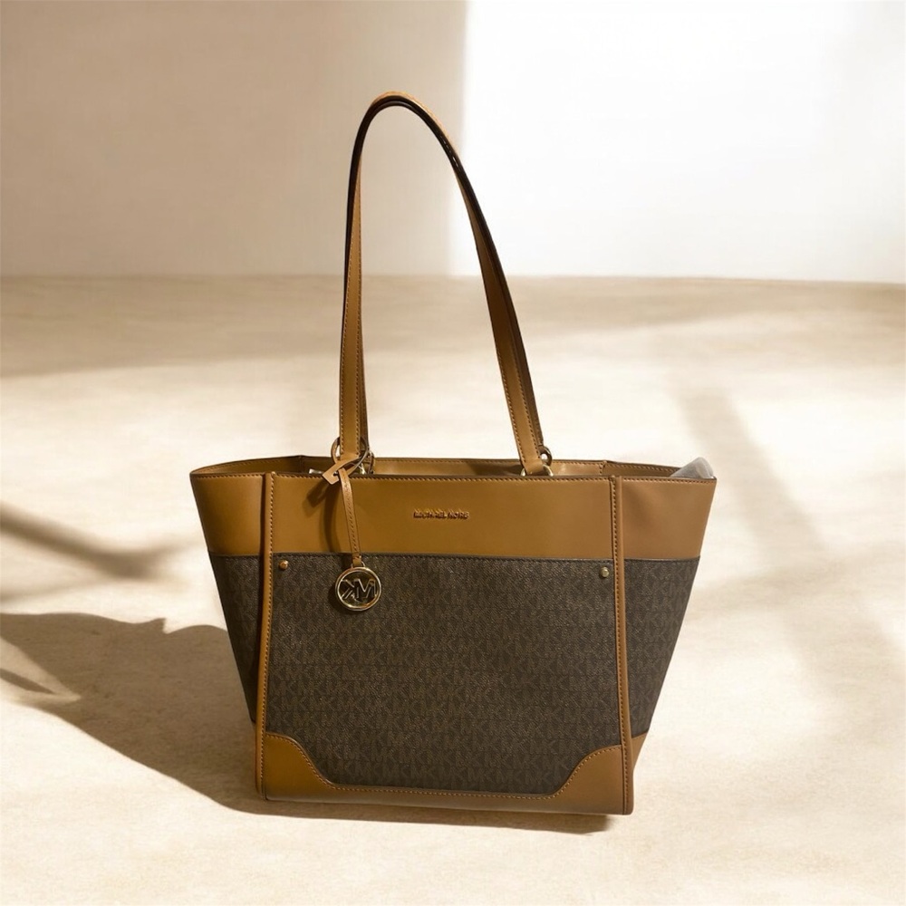 Michael Kors Tan and Brown Tote Bag